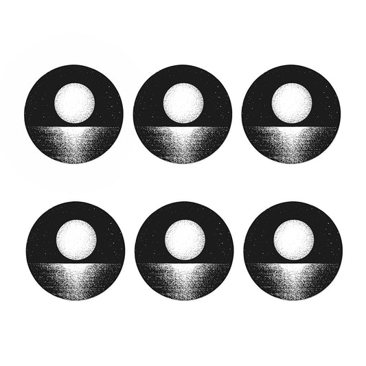 Black And White Moonlight Print Coaster Set