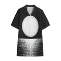 Black And White Moonlight Print Cotton Hawaiian Shirt