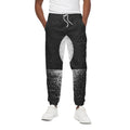 Black And White Moonlight Print Cotton Sweatpants