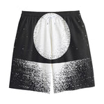 Black And White Moonlight Print Cotton Shorts