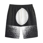 Black And White Moonlight Print Cotton Shorts