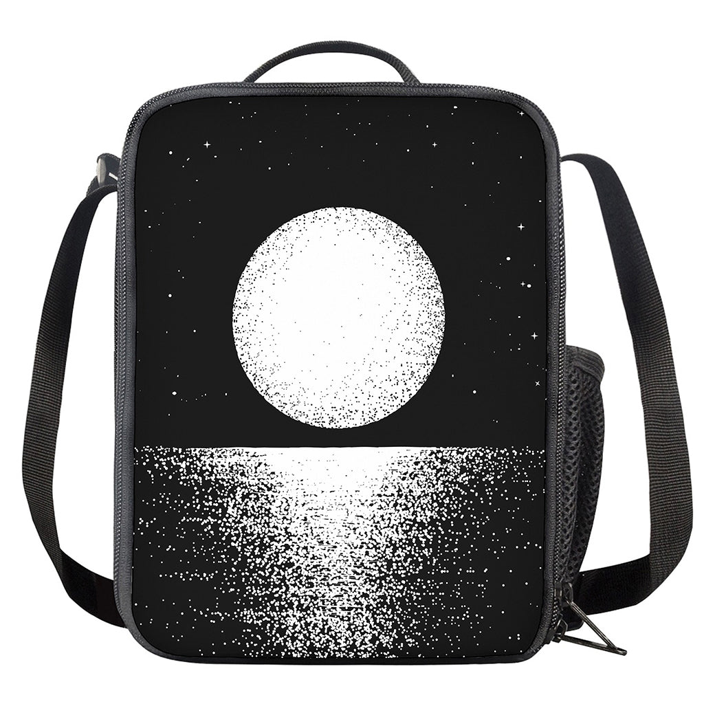 Black And White Moonlight Print Crossbody Lunch Bag