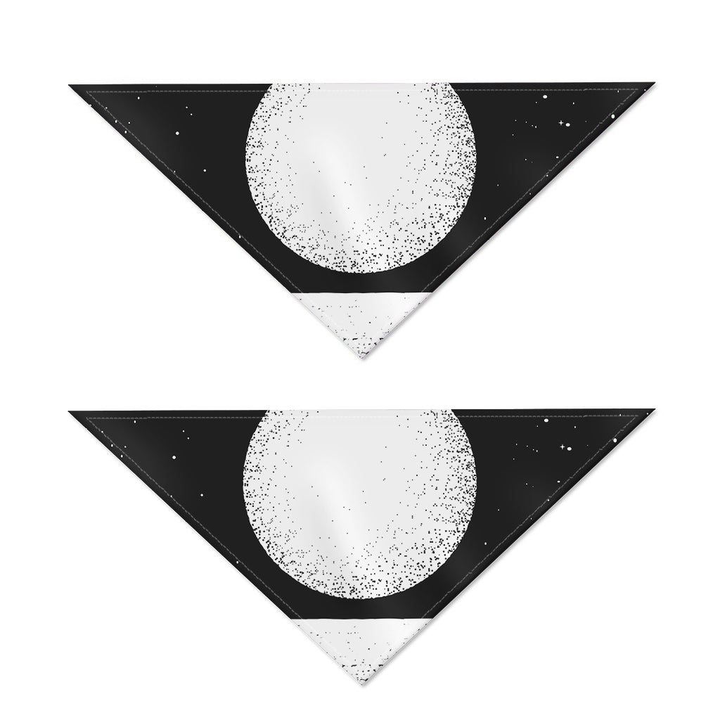 Black And White Moonlight Print Dog Bandana