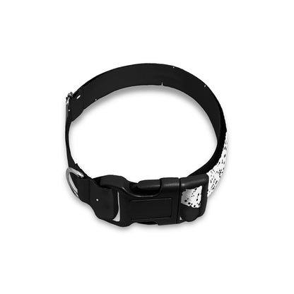 Black And White Moonlight Print Dog Collar