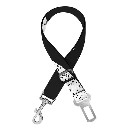 Black And White Moonlight Print Dog Seat Belt