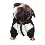 Black And White Moonlight Print Dog Zip Up Hoodie