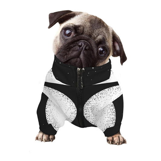Black And White Moonlight Print Dog Zip Up Jacket