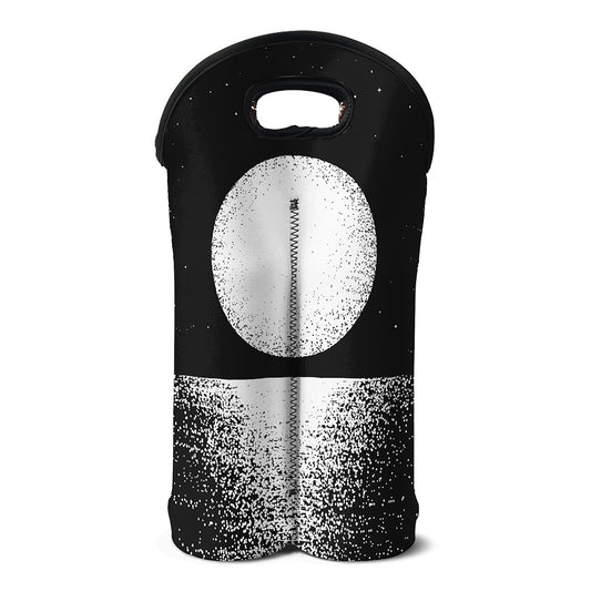 Black And White Moonlight Print Double Neoprene Wine Tote