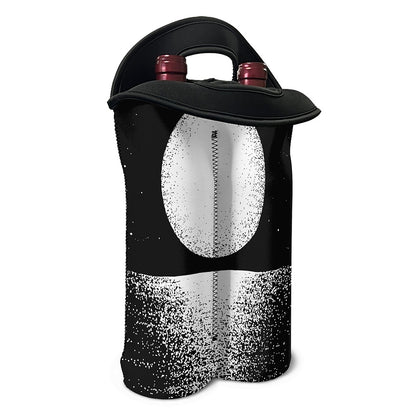 Black And White Moonlight Print Double Neoprene Wine Tote