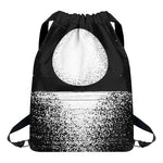 Black And White Moonlight Print Drawstring Backpack