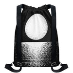 Black And White Moonlight Print Drawstring Backpack