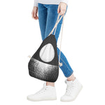 Black And White Moonlight Print Drawstring Bag