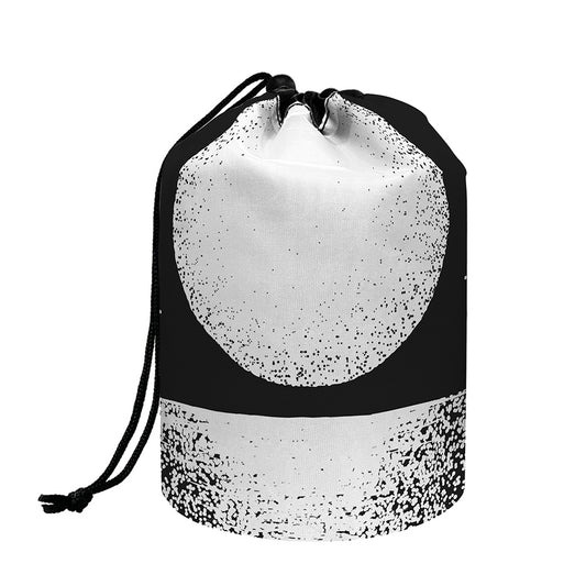 Black And White Moonlight Print Drawstring Makeup Bag