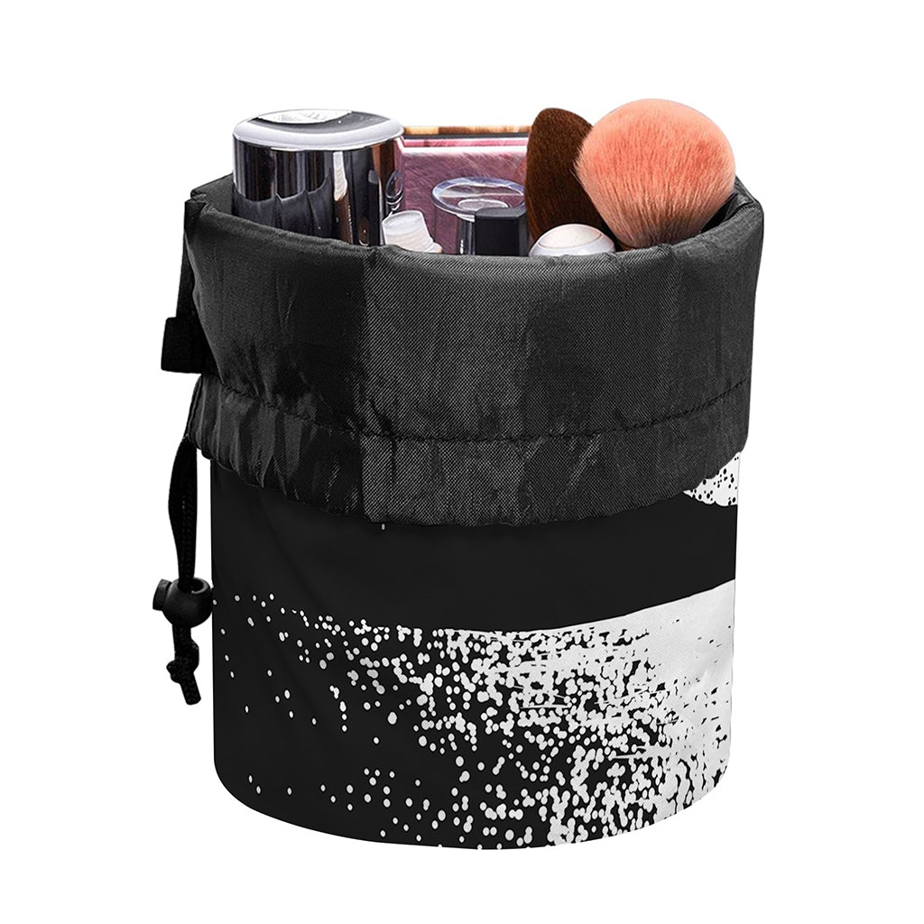 Black And White Moonlight Print Drawstring Makeup Bag