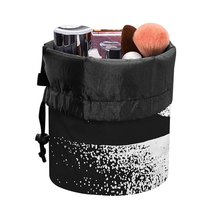 Black And White Moonlight Print Drawstring Makeup Bag