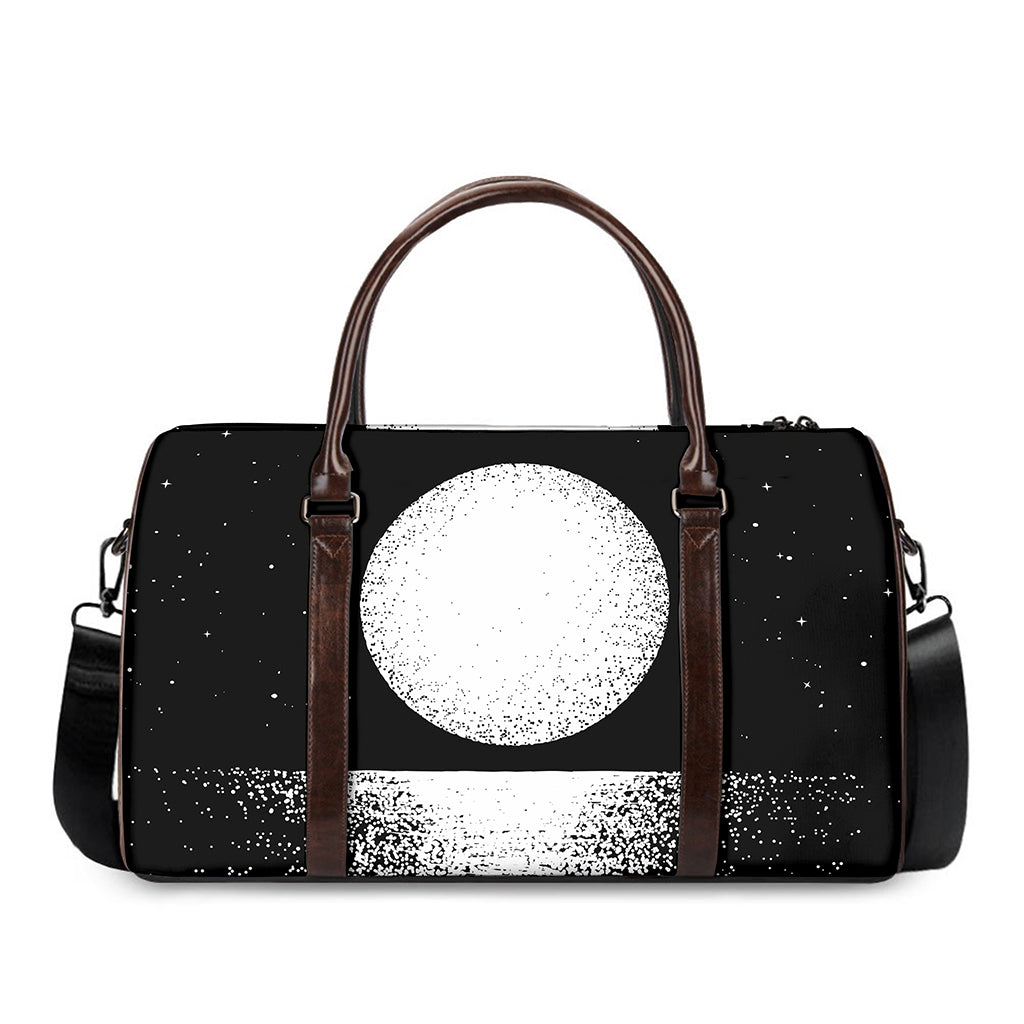 Black And White Moonlight Print Duffle Bag