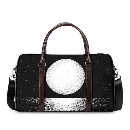 Black And White Moonlight Print Duffle Bag