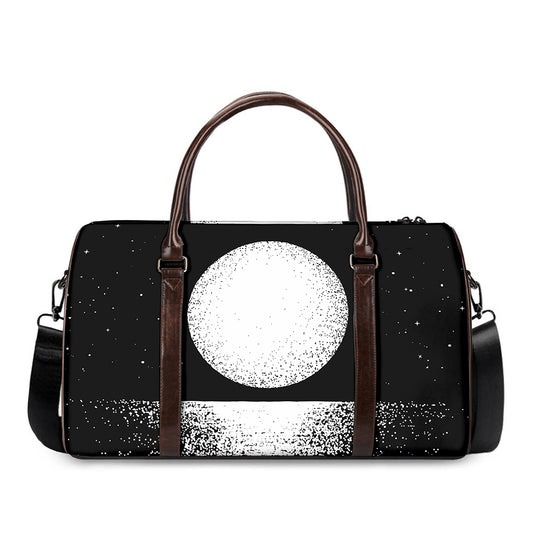 Black And White Moonlight Print Duffle Bag