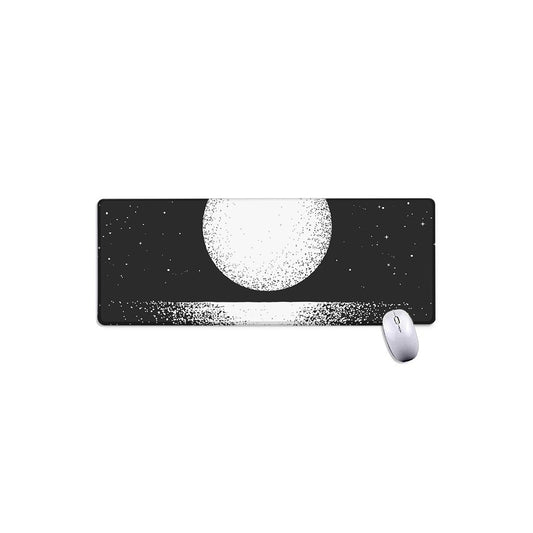Black And White Moonlight Print Extended Mouse Pad
