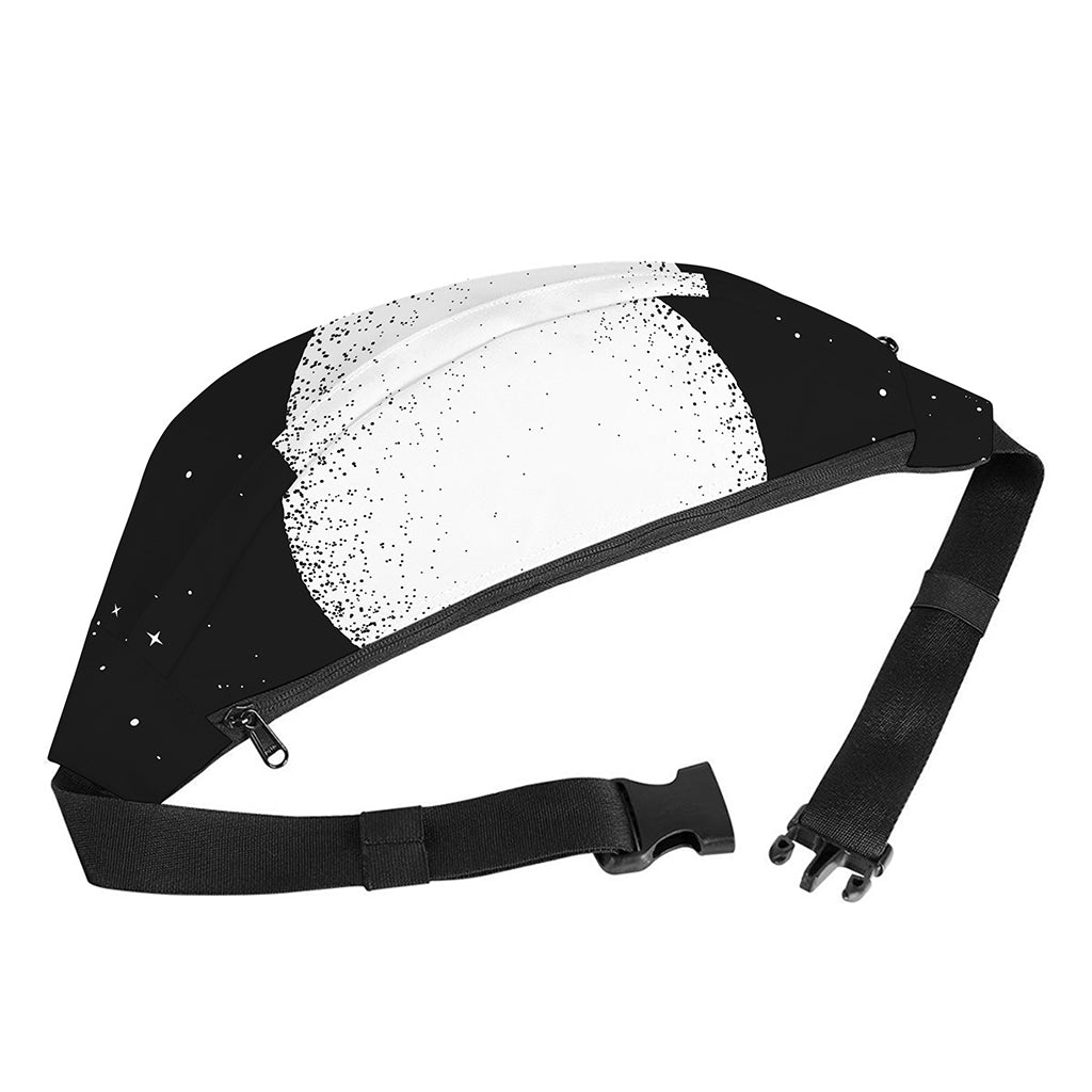 Black And White Moonlight Print Fanny Pack