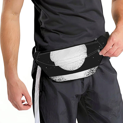 Black And White Moonlight Print Fanny Pack