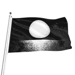 Black And White Moonlight Print Flag