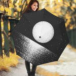 Black And White Moonlight Print Foldable Umbrella
