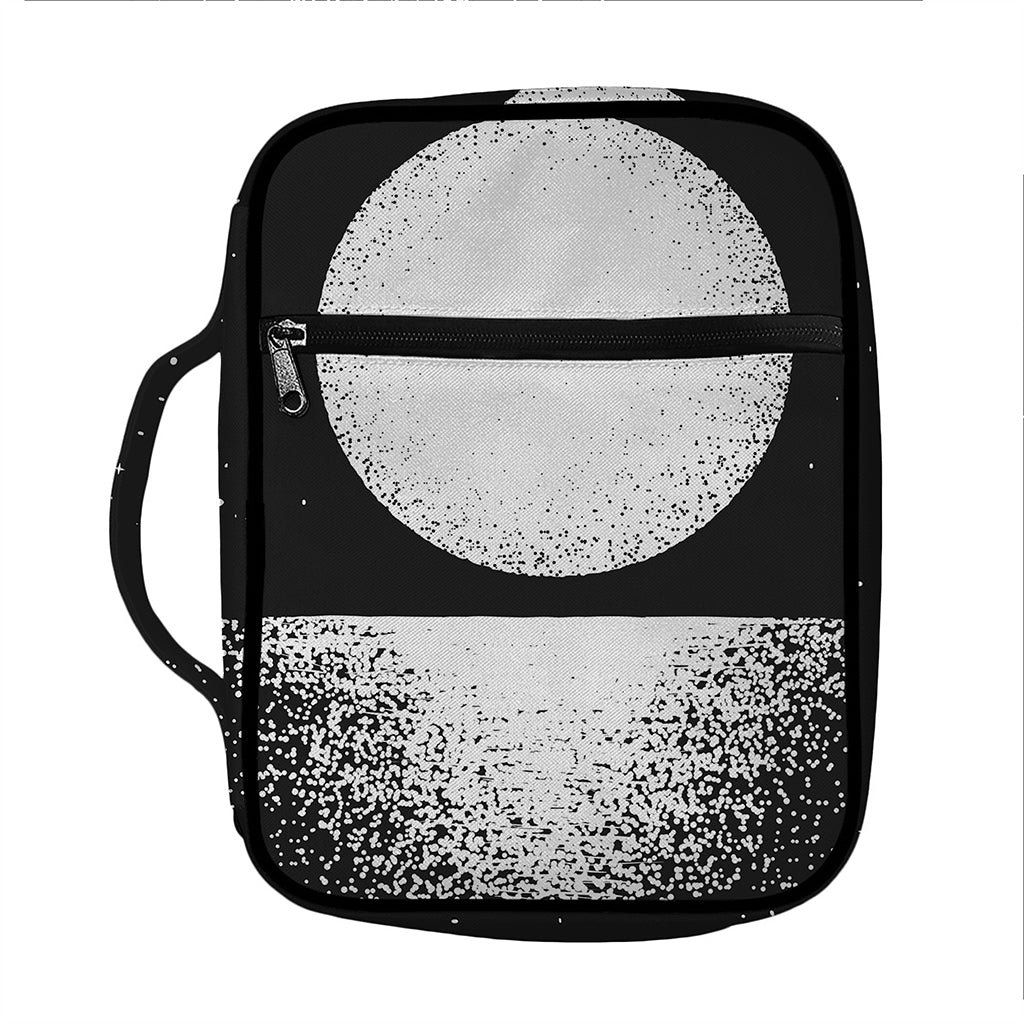 Black And White Moonlight Print Front Pocket Bible Bag