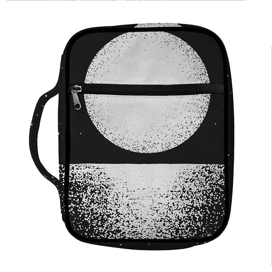 Black And White Moonlight Print Front Pocket Bible Bag