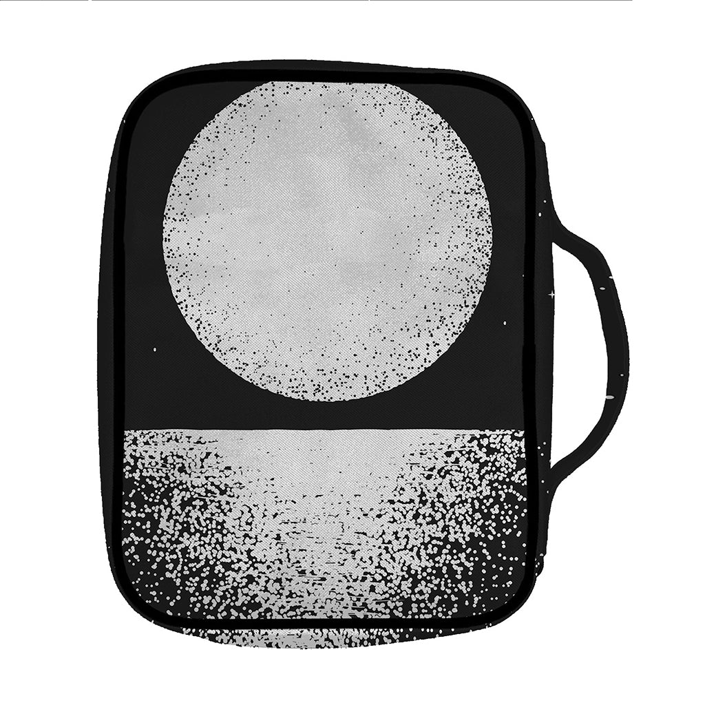 Black And White Moonlight Print Front Pocket Bible Bag