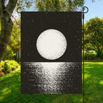 Black And White Moonlight Print Garden Flag