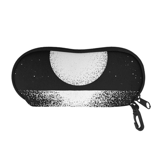 Black And White Moonlight Print Glasses Case