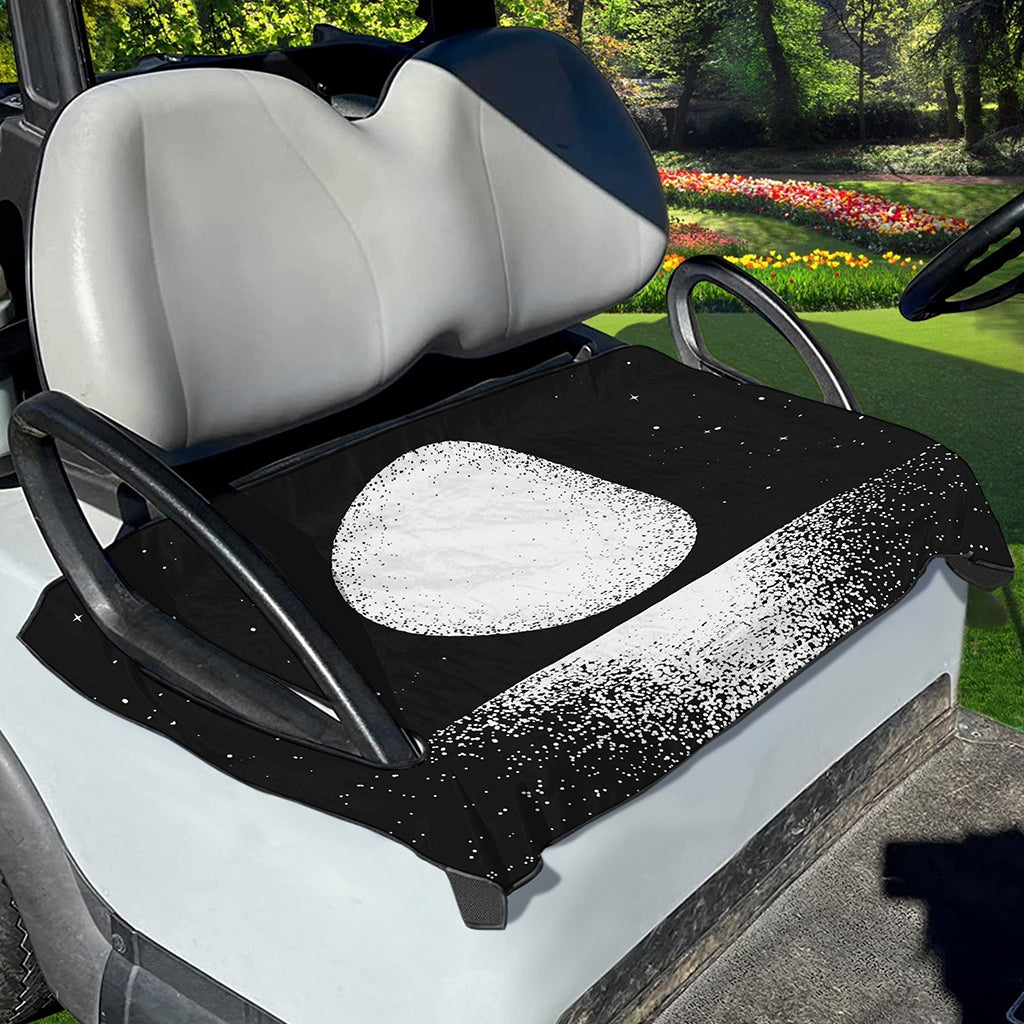 Black And White Moonlight Print Golf Cart Seat Cover