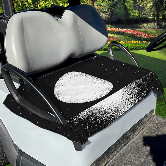 Black And White Moonlight Print Golf Cart Seat Cover