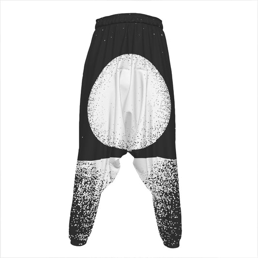 Black And White Moonlight Print Hammer Pants