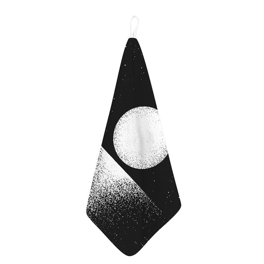 Black And White Moonlight Print Hand Towel