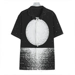 Black And White Moonlight Print Hawaiian Shirt
