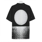 Black And White Moonlight Print Hawaiian Shirt