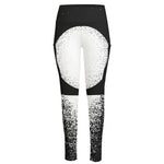 Black And White Moonlight Print High-Waisted Pocket Leggings