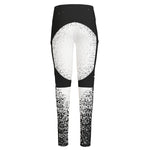 Black And White Moonlight Print High-Waisted Pocket Leggings