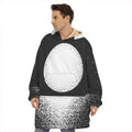 Black And White Moonlight Print Hoodie Blanket