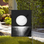Black And White Moonlight Print House Flag