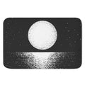 Black And White Moonlight Print Indoor Door Mat