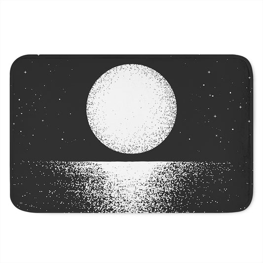 Black And White Moonlight Print Indoor Door Mat