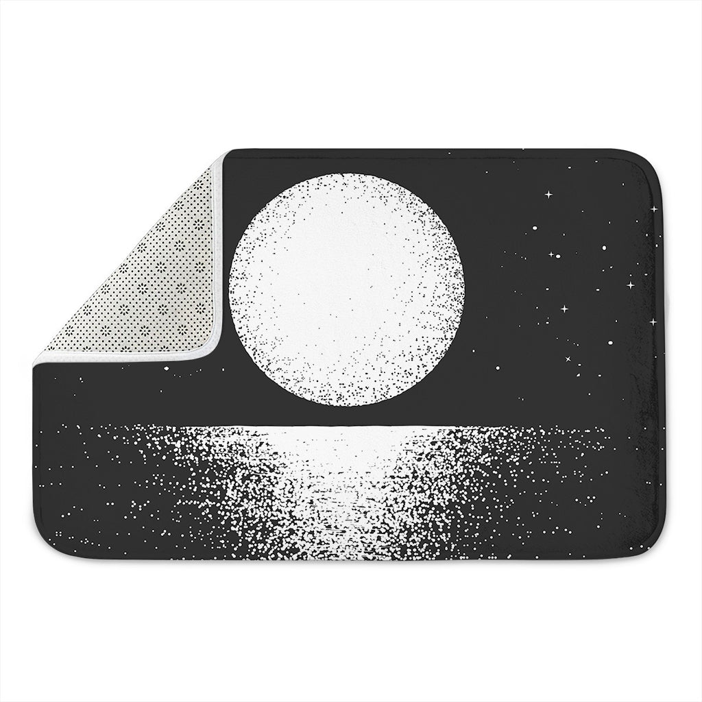 Black And White Moonlight Print Indoor Door Mat