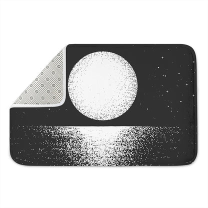 Black And White Moonlight Print Indoor Door Mat