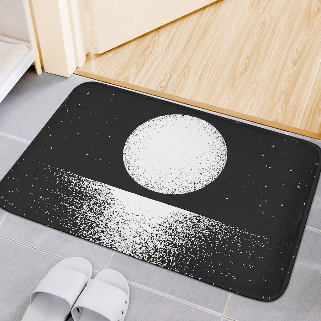 Black And White Moonlight Print Indoor Door Mat