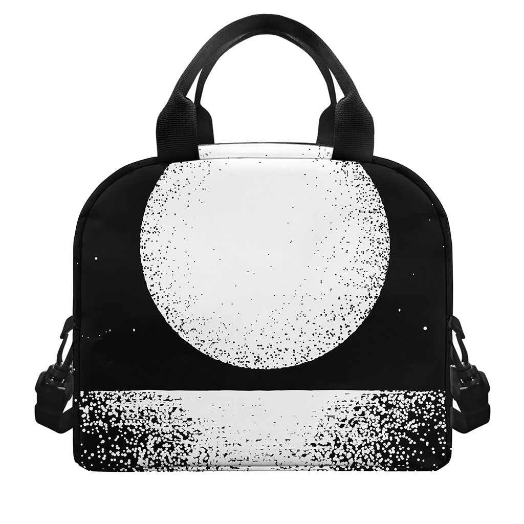 Black And White Moonlight Print Insulated Lunch Bag