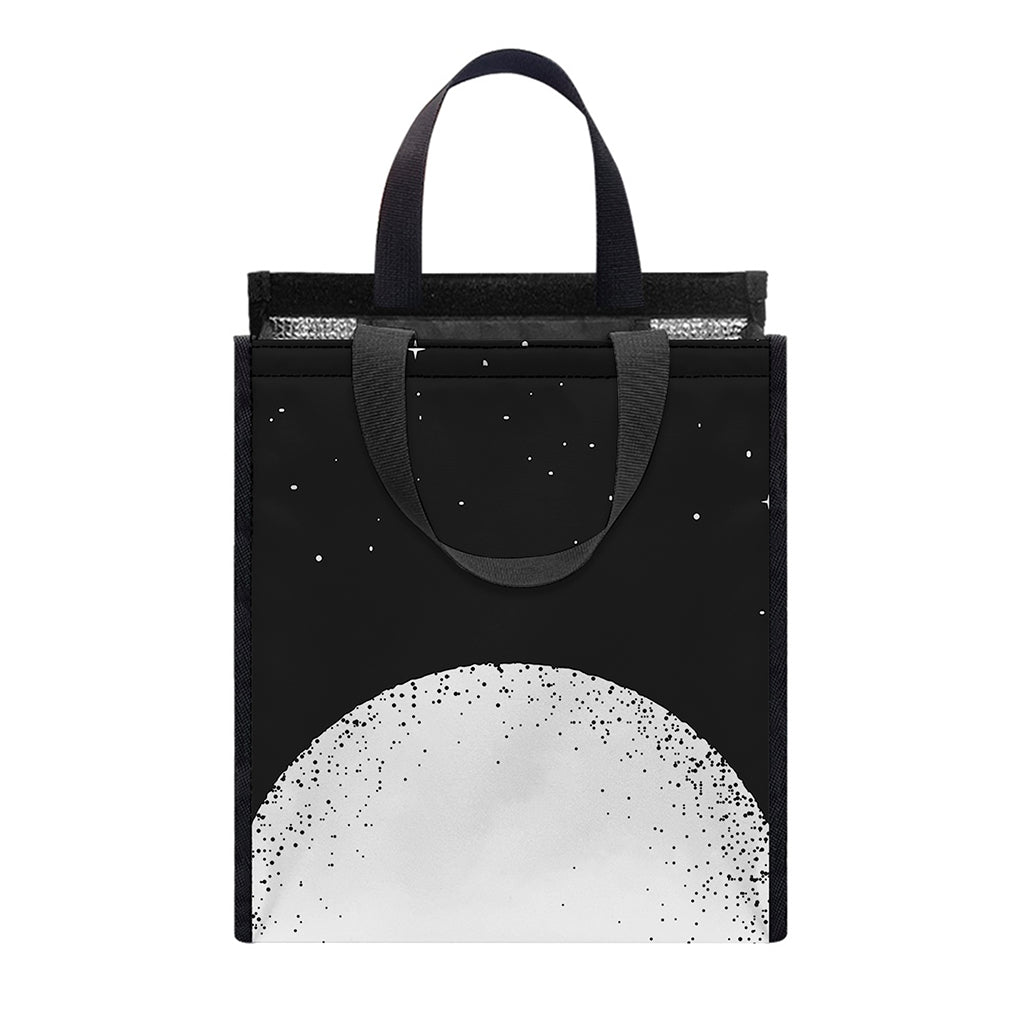 Black And White Moonlight Print Insulated Lunch Tote