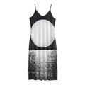 Black And White Moonlight Print Jersey Midi Cami Dress